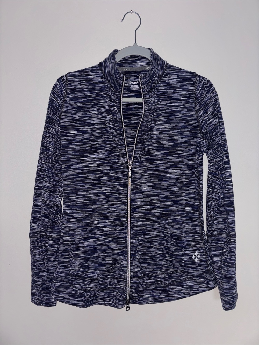 Woman’s Jofit Full-Zip Jacket in Heathered Navy and Gray Size S